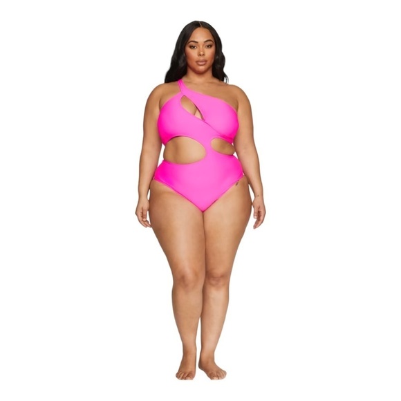 FASHION TO FIGURE Silvana One Shoulder Cutout Monokini Size 2 - Picture 1 of 4